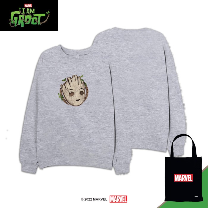 Marvel Crewneck Dewasa Pria &amp; Wanita I am Groot IGT29