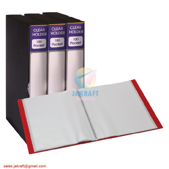 

Office & Stationery | Document Organizer | Clear Holder Display Book Folio F4 Fc Merah Red Isi 100 + Box | Best Seller