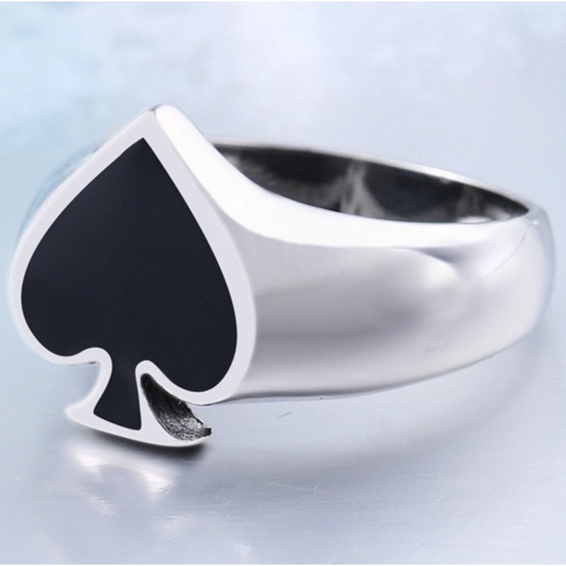 Perhiasan Cincin Punk Vintage Desain Kartu Poker untuk Pria / Wanita