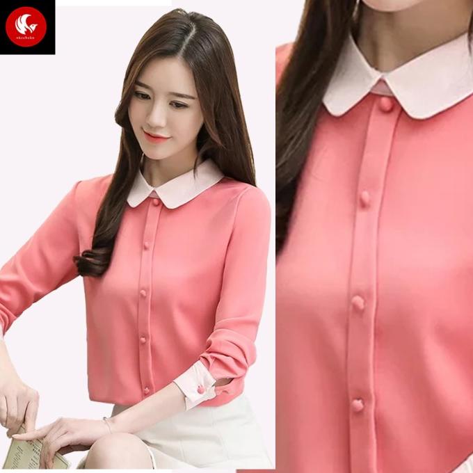 Okechuku Kimichi Baju Atasan Wanita Blouse Wanita Korea Baju Wanita - Salem Tua, M