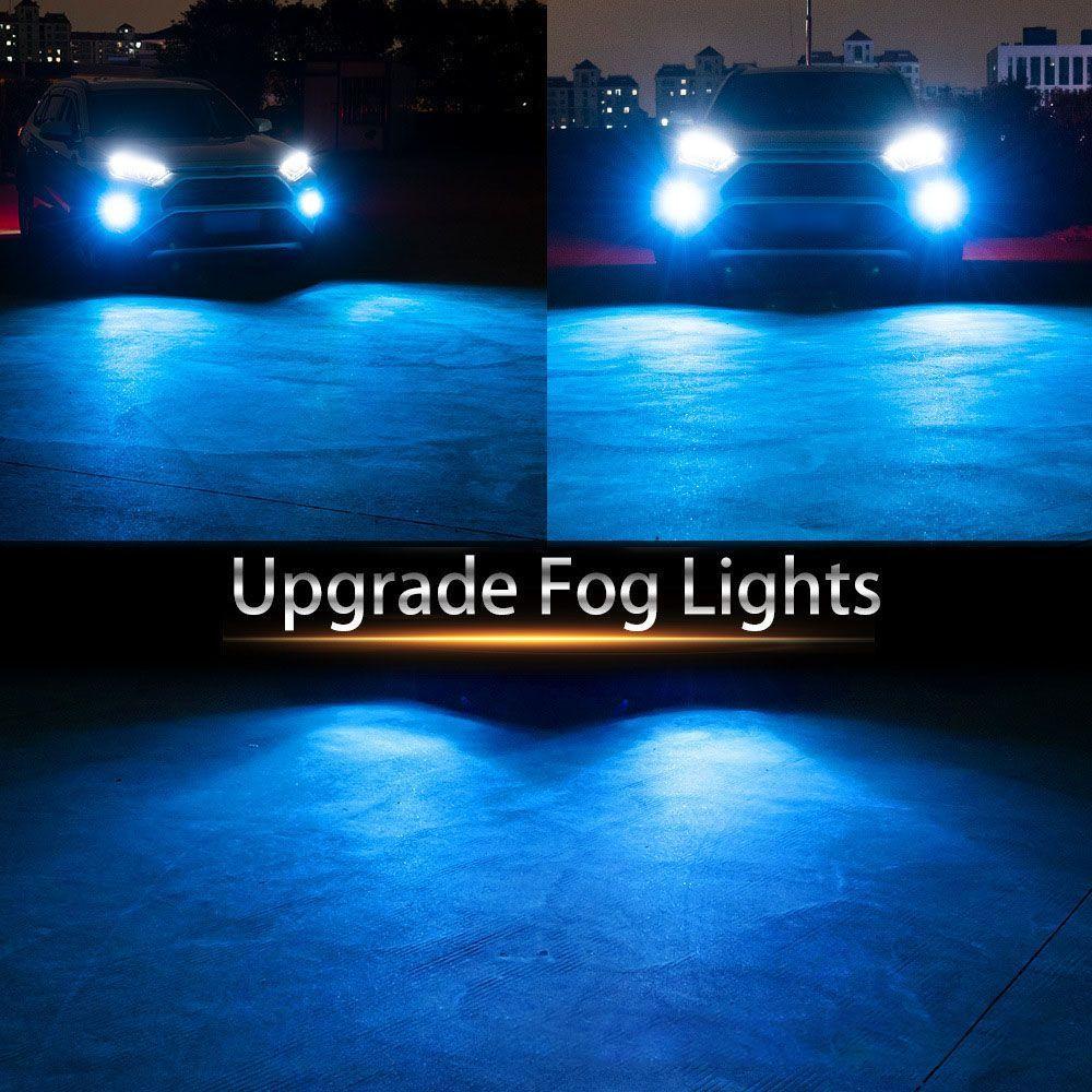 Populer 2pcs Lampu Kabut Mobil Biru Hi/Low Kit Beam COB LED Super Terang DRL