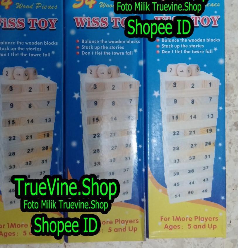 (Diskon Besar2an) UNO Stacko Kayu (Wooden UNO Stacko / Jengga / Wiss Toy) .,.,