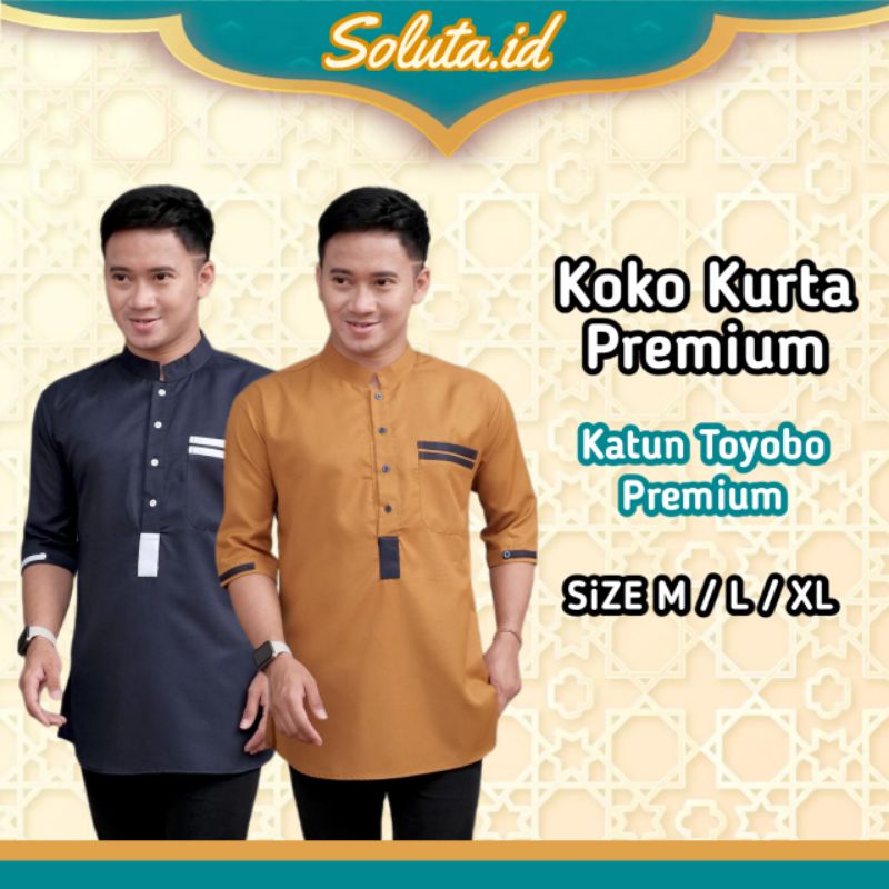 Baju Kokoh Pria Koko Kemko Kurta Pakistan Dewasa Premium Lengan Pendek 3/4 Kekinian Terbaru Kemeja M