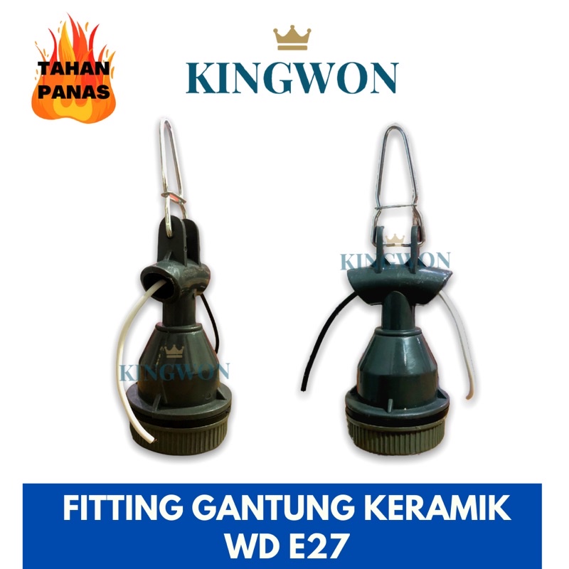 KAP LAMPU Satu Set Jalan KAP WD + FITTING GANTUNG KERAMIK E27 uk 31cm