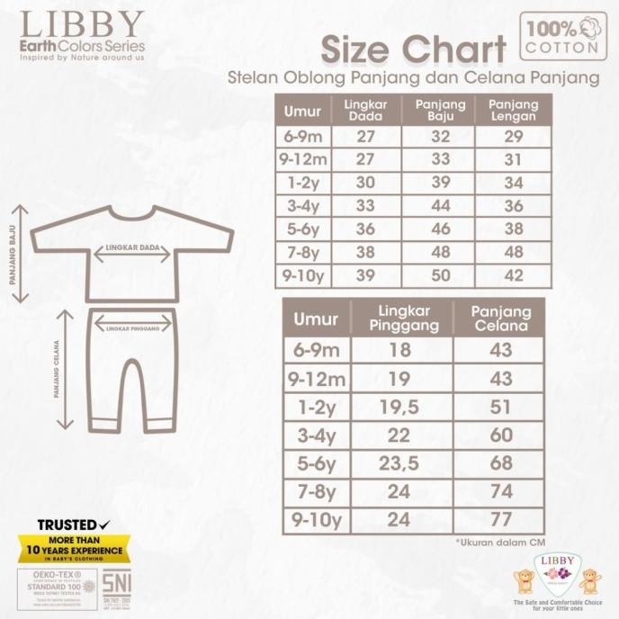 Libby Baby - Setelan Panjang Earth Series Big Size 5-10th