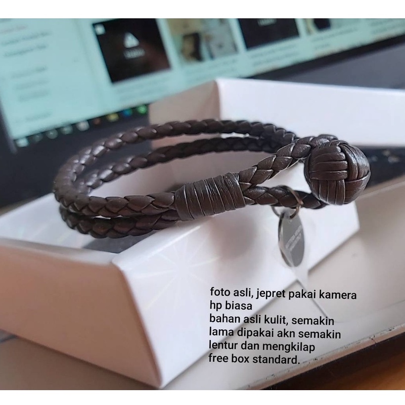 GELANG KULIT PRIA B VENNETA ORIGINAL LEATHER