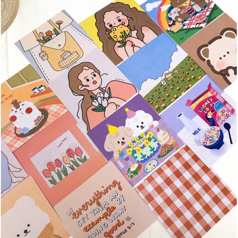 9pcs/1 Set kartu Dekorasi Dinding Untuk Properti Foto Aesthetic Poster INS Korea Dekorasi Kamar