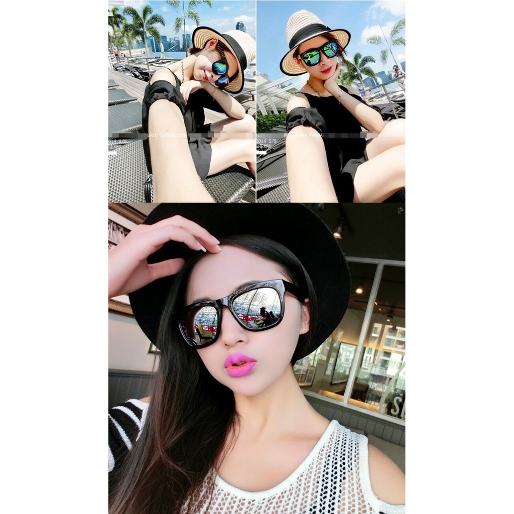 ✨Bayar Di Tempat✨Women Men Vintage Retro Glasses Unisex Fashion Aviator Mirror Lens Sunglasses-2