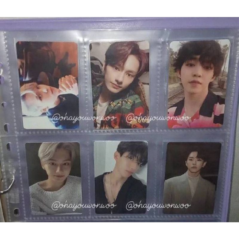 photocard vernon ta orange, jun op1, scoups henggarae, dk dino vernon carver