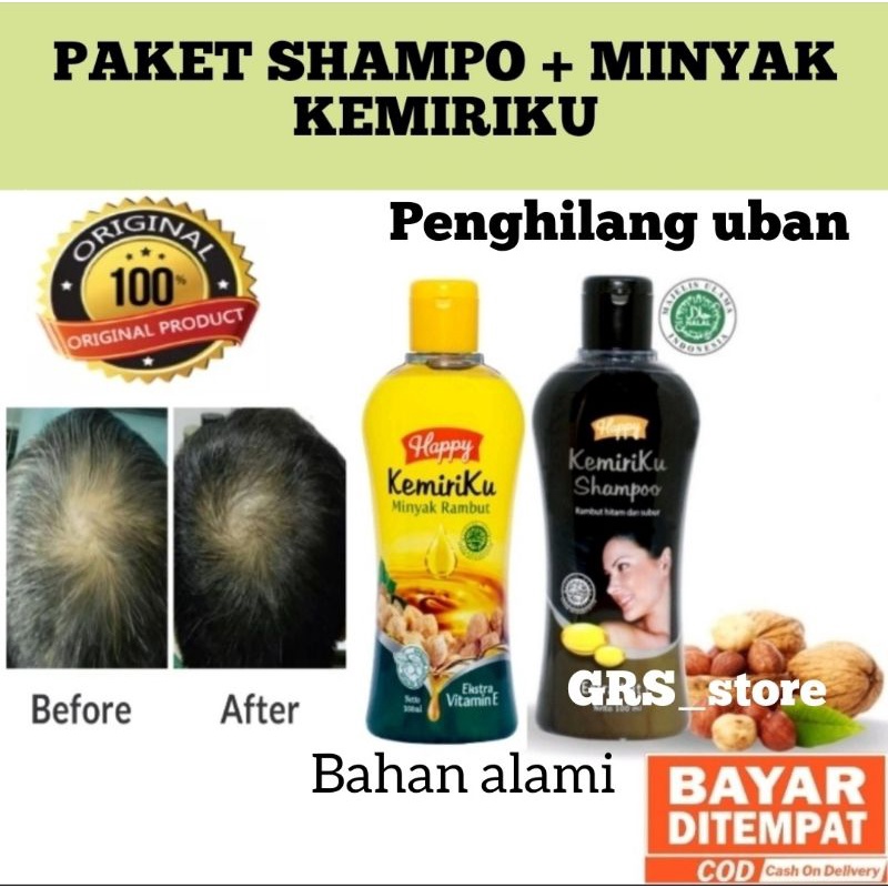 Paket happy kemiriku shampo penghilang uban ORIGINAL