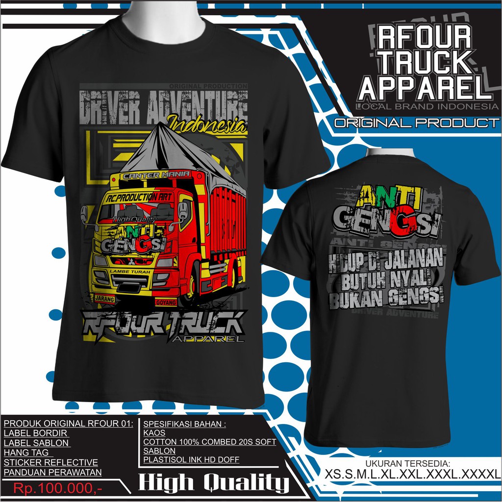 RFOUR TRUCK APPAREL Original Kode: anti gengsi