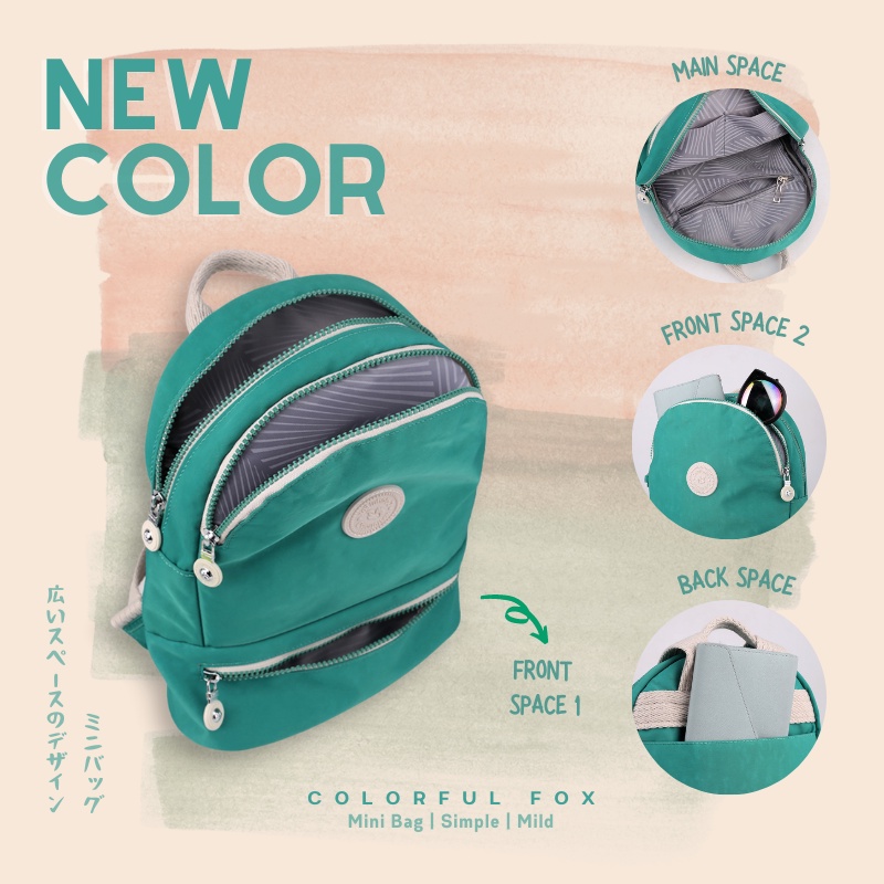 Tas Ransel Wanita COLORFUL FOX 6252 Backpack Wanita Remaja Tas Anti Air WATCHKITE WKOS