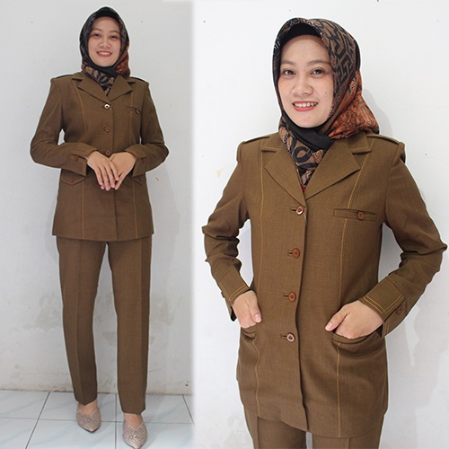 Blazer JUMBO Pemda terang/Muda DAN Pemda gelap/Tua Ukuran  6L-7L-8L Setelan Rok Dan Celana-seragam Guru dan PNS-Pakaian Pemda terbaru-blazer terbaru