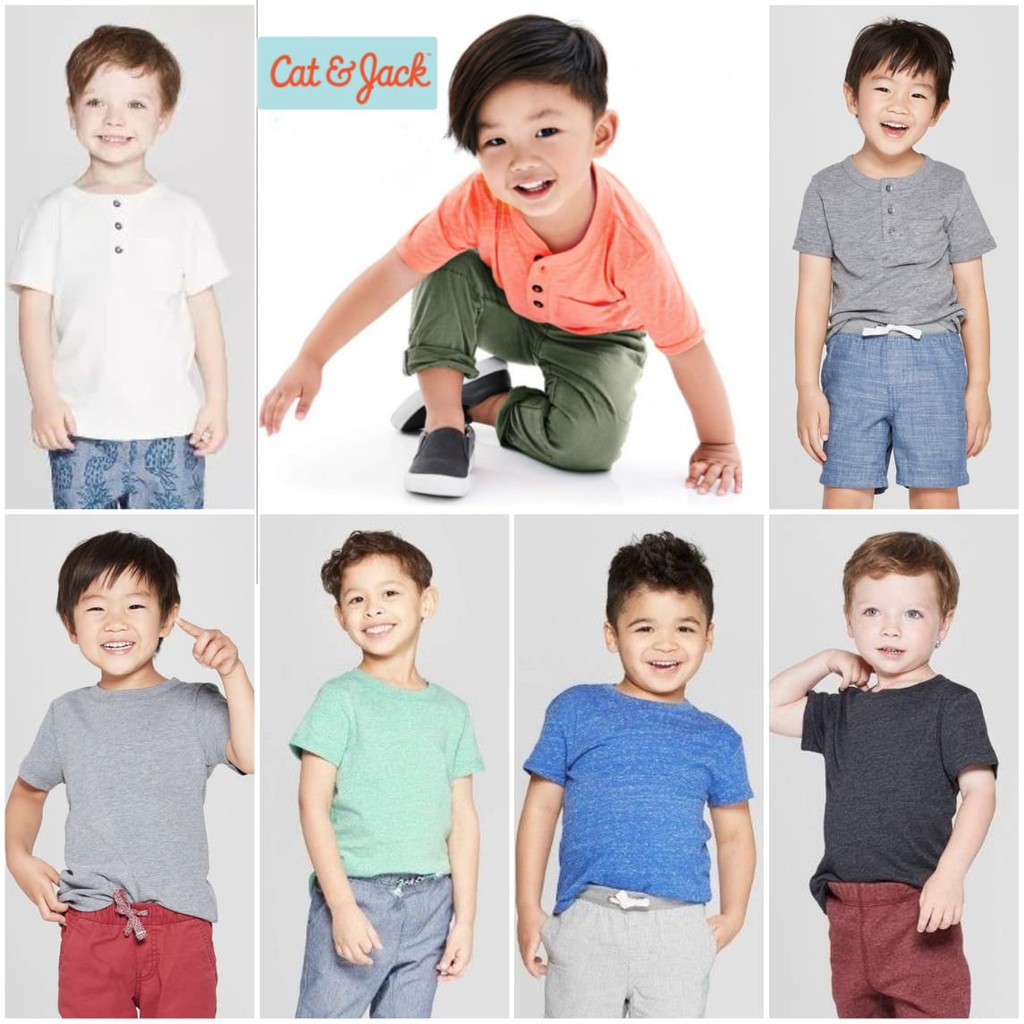 KAOS POLOS ANAK LAKI-LAKI BRANDED CAT&JACK