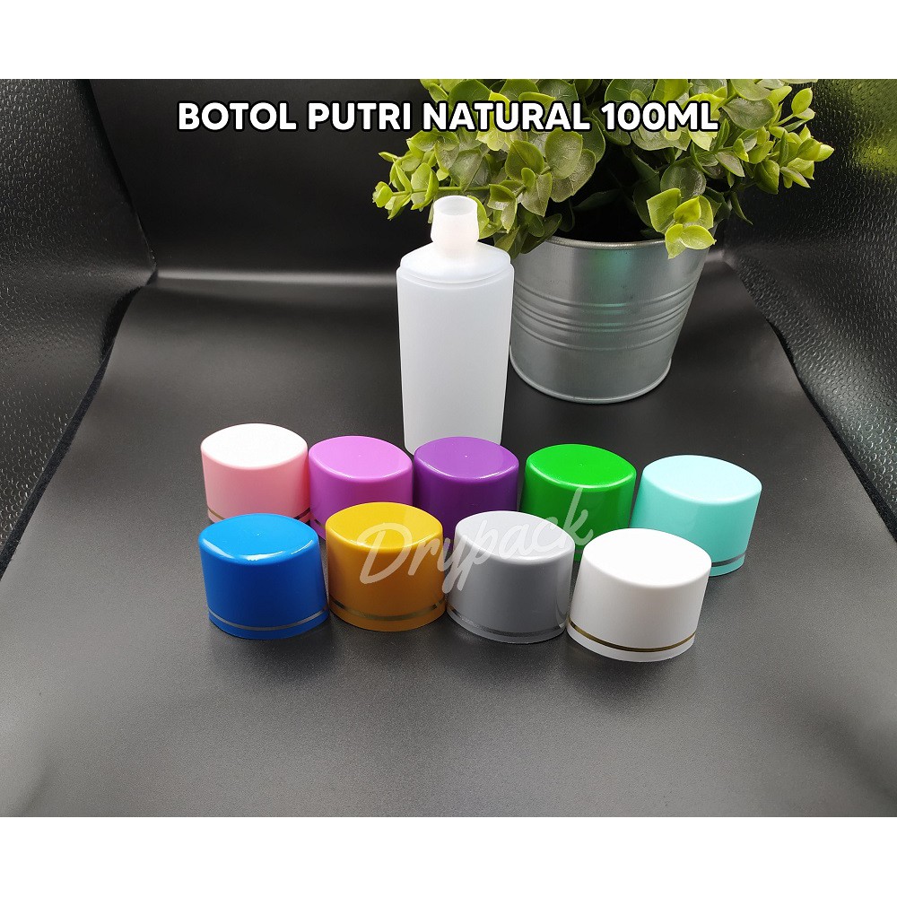 Botol Putri 100 ml Natural Tutup Varian Warna