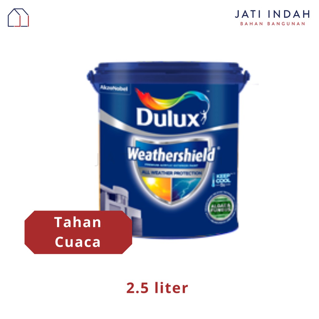 Cat Tembok Exterior 2.5 Liter Tahan Cuaca Dulux Weathershield Dinding Luar