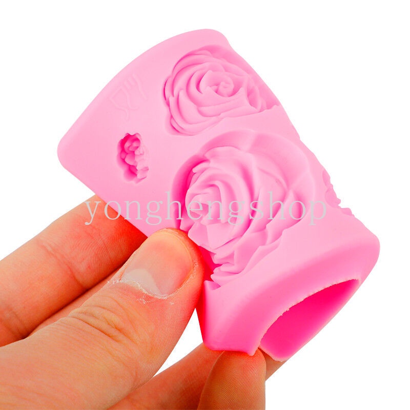 Cetakan Kue / Coklat Bentuk Bunga Mawar 3D Bahan Silikon Untuk Dekorasi