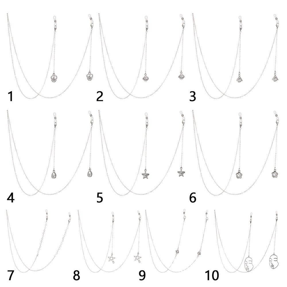 Strap Holder Kacamata Anti Slip Bahan Metal Untuk Pria / Wanita