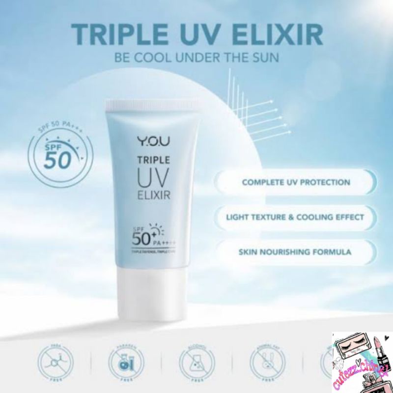 ☃️Cutezz_Ching1☃️YOU Triple UV Elixir Sunscreen Gel Spf 50++++ 30ml