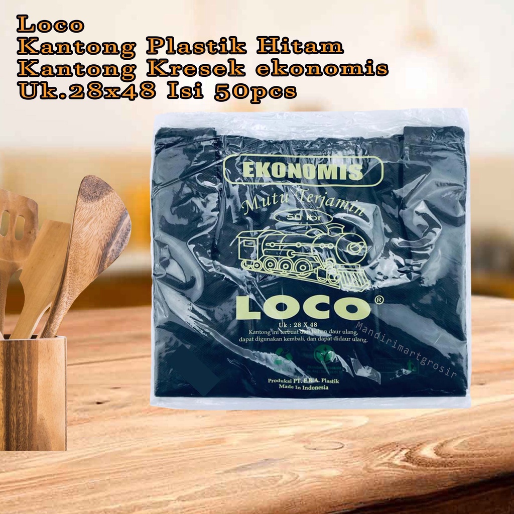 Kantong Plastik Hitam *Loco * Kantong Kresek ekonomis * Uk.28x48