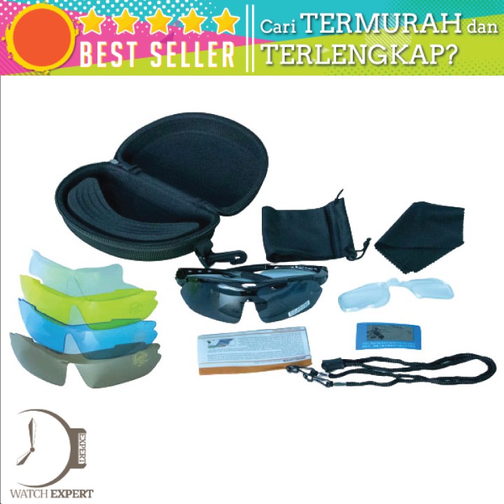 COD Kacamata Sepeda Olahraga Polarized UV Protection with 5 Lens