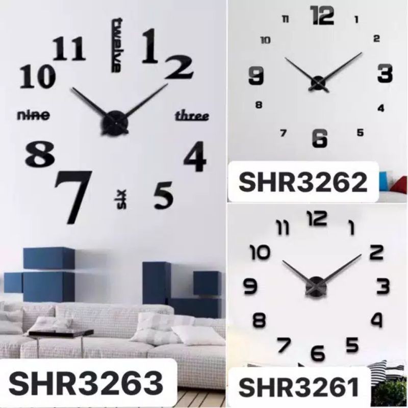 JAM 3D JUMBO JAM DINDING ASTEHTIC IMPORT SHENAR MEDAN BAYAR DITEMPAT
