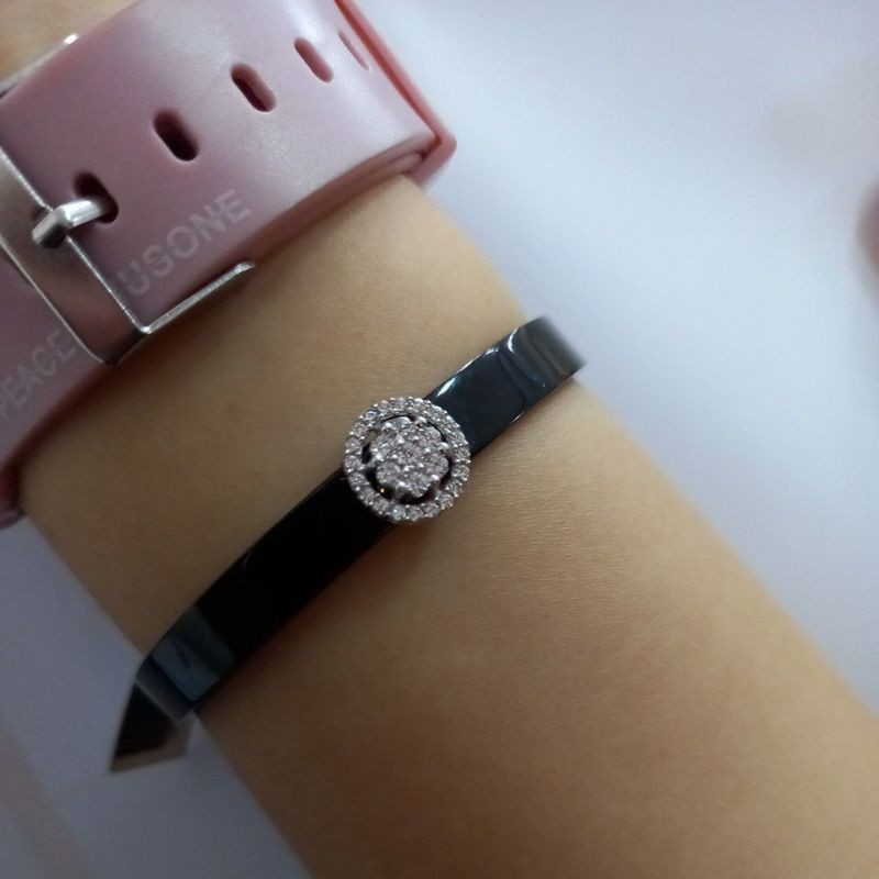 gelang keramik model mas putih + mtad penuh