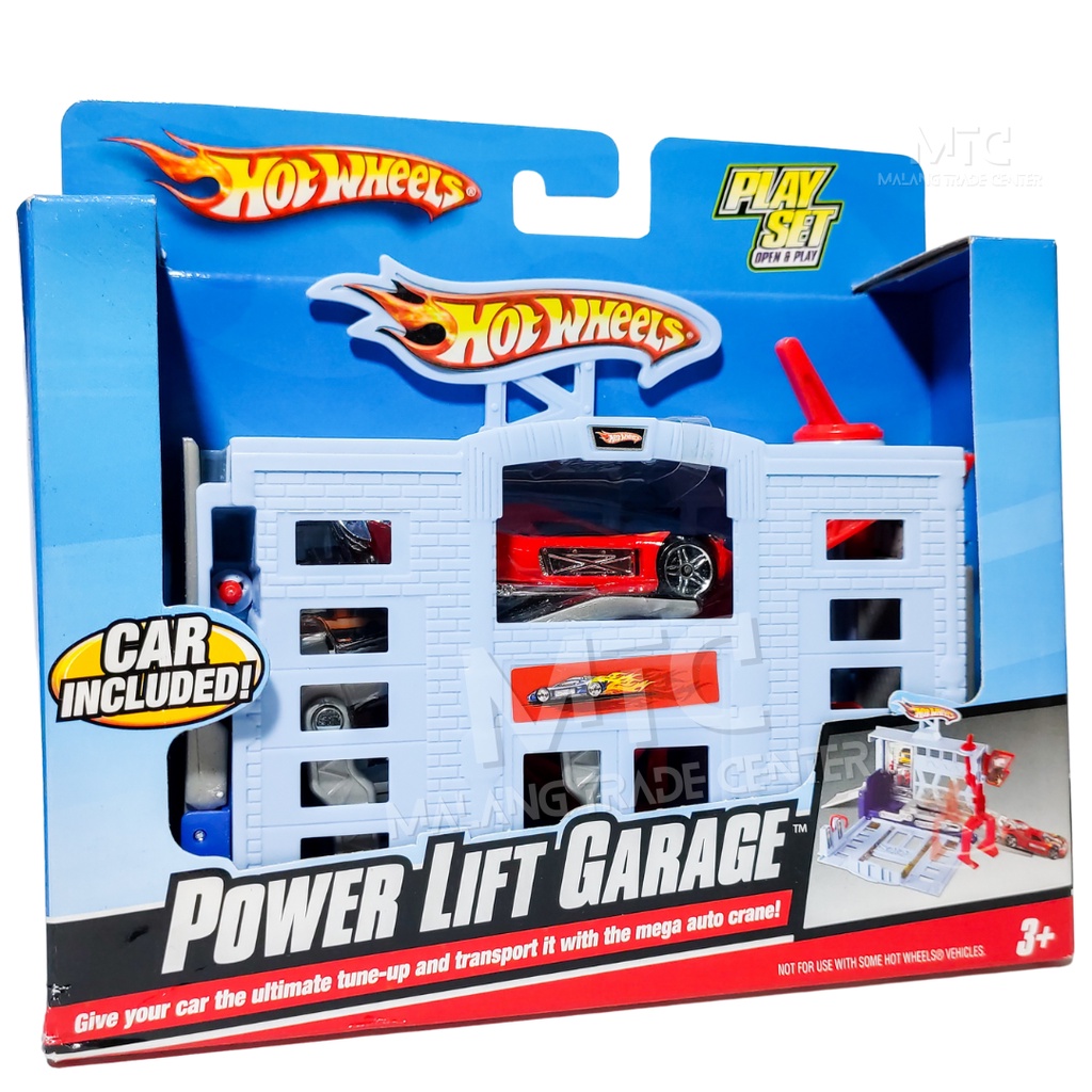 Hot Wheels Track Set Power Lift Garage Car Included Spine Buster