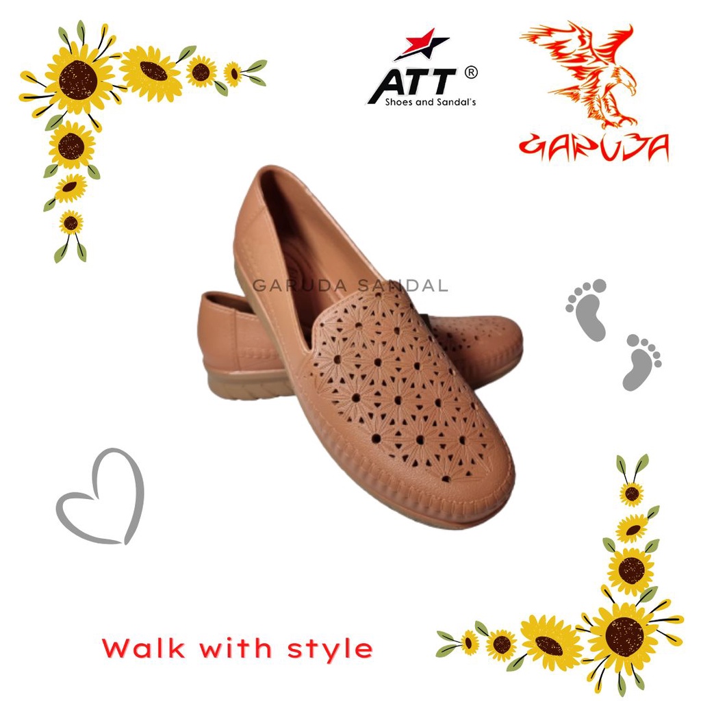 Sepatu karet wanita formal slip on ATT art SLN 495