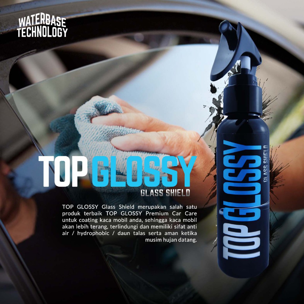 Coating Kaca Mobil Bebas Jamur Hydrophobic Efek Daun Talas Glass Shield TOP GLOSSY SUTRA
