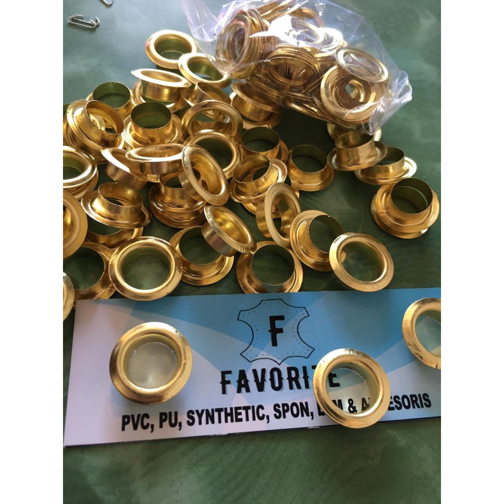 Eyelet Mata Ayam 22 (9mm) EMAS MUDA / GOLD / KANCING BULAT PER 100PCS