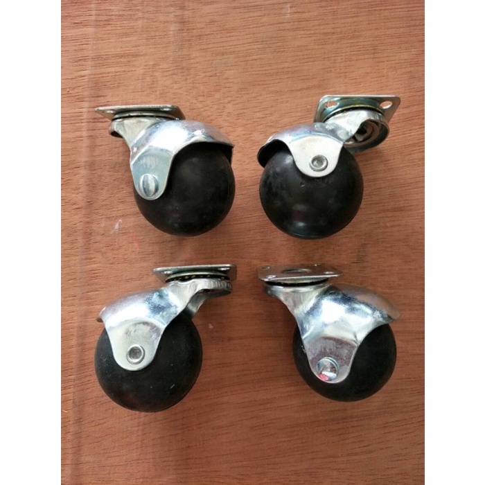 4 pcs Roda Kursi Bulat Hidup 2 Inch / Roda Caster Roda Karet 50mm Troli