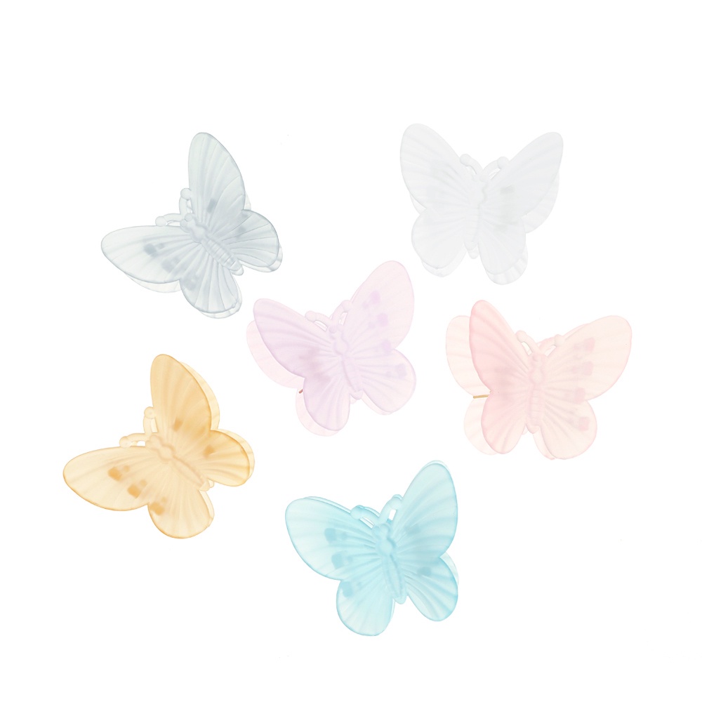 Jepit Rambut Model Butterfly Warna Solid Untuk Wanita