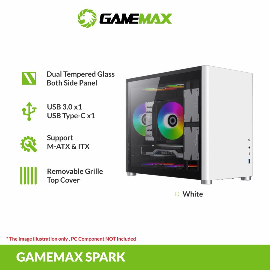 GameMax SPARK M ATX Desktop Gaming Computer Case | PC Casing Game Max