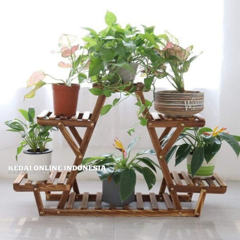 Rak Bunga Kayu Susun Tingkat Minimalis Sudut Tempat Pot Rak Bunga Kayu Susun Tingkat Minimalis Sudut Tempat Pot