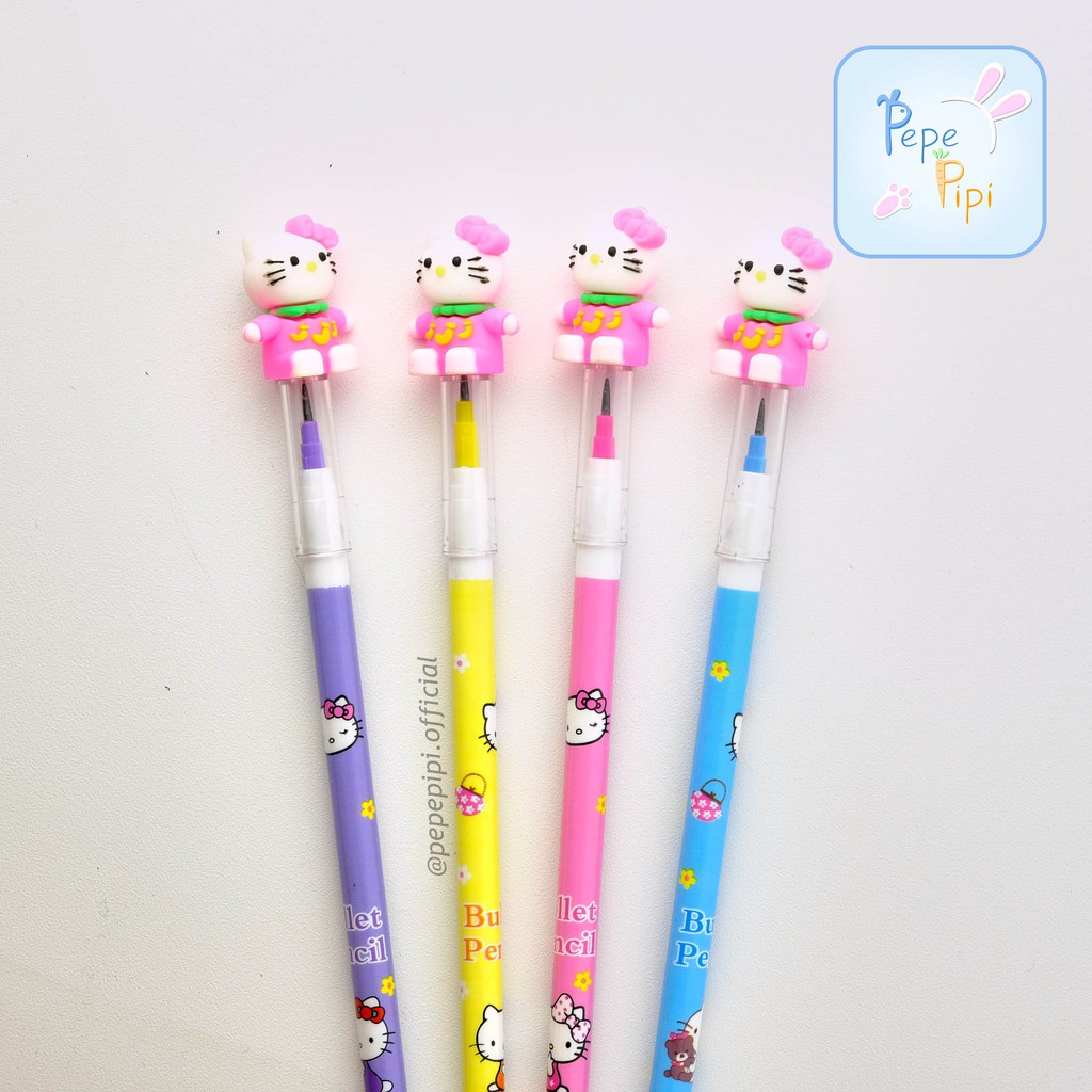 Pensil Hello Kitty Peluru Lantu Susun Bensia Refill Isi Helo Kity Kiti