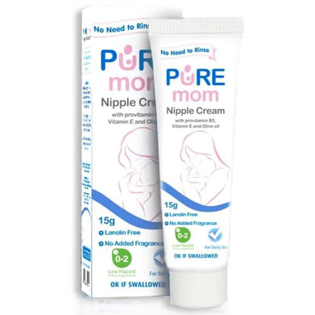 PURE MOM NIPPLE CREAM 15GR EBI205B / KRIM PELINDUNG PUTING IBU