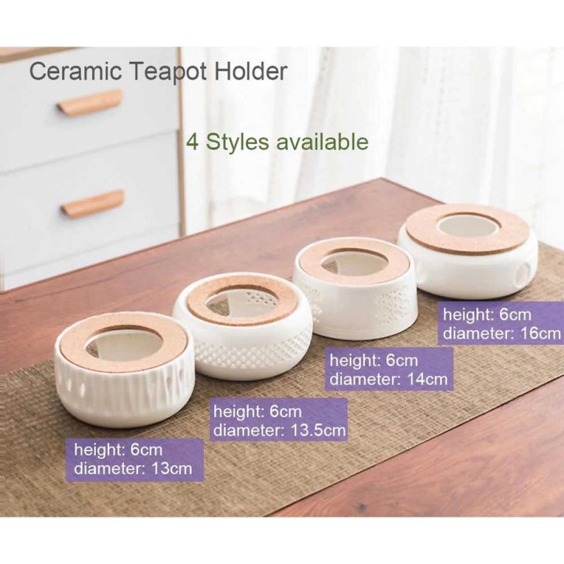 Tatakan Pemanas Teko Teh Kopi Teapot Warmer Ceramic Putih 4