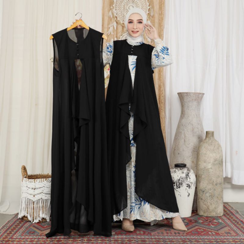 Baju gamis wanita terbaru 2024 model pesta kekinian ceruty polos Bella Size M L XL busui syar'i
