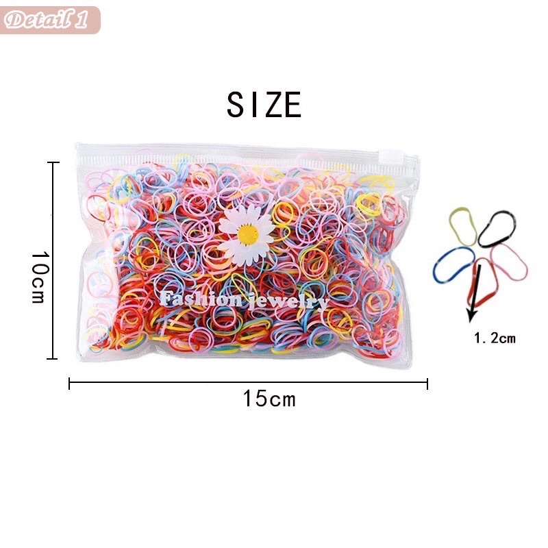 karet rambut mini 1000pcs dan 500pcs