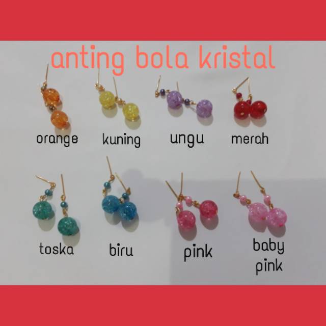 Anting Barbie Bola Kristal