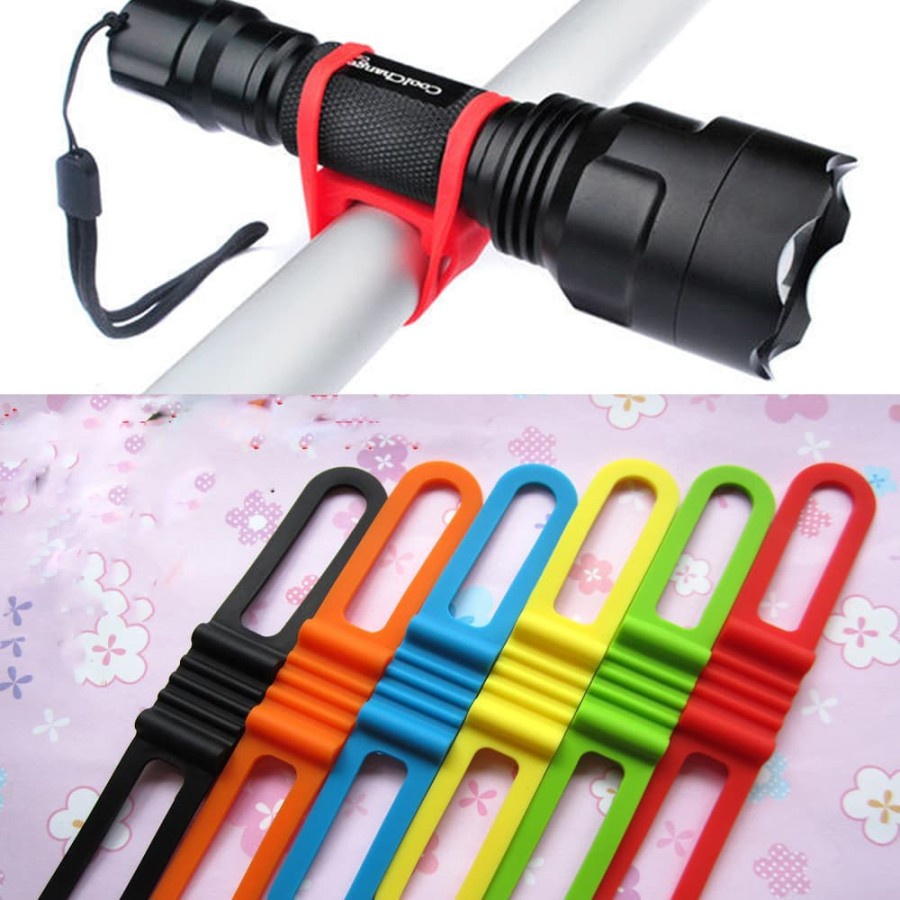 QIYI Silicone Strap Bike Bracket Mount Holder for Flashlight - LC-9105 - Black