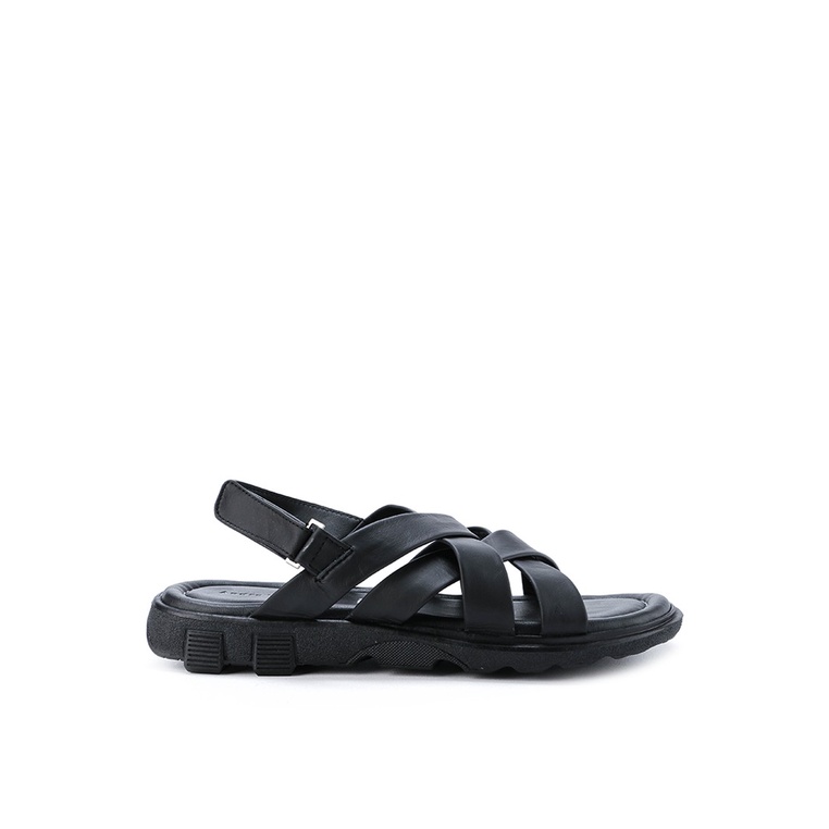 SANDAL SLIDE KULIT ANDRE VALENTINO PRIA ORIGINAL SLINGBACK HITAM AVM12