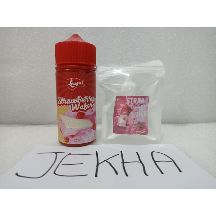 ecer eceran ketengan INDO BREW LEUGA STRAWBERRY WAFER 3MG 6MG liquid v