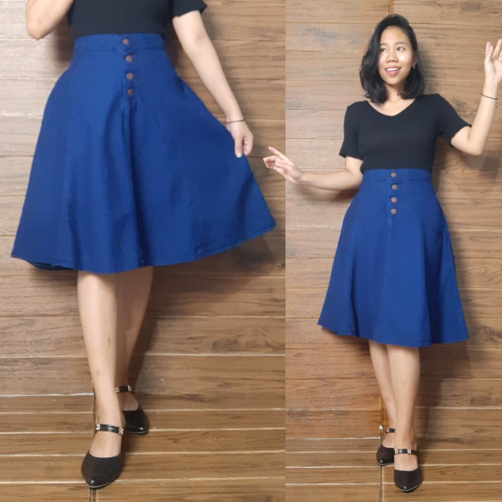 Rok Payung Heriani Pendek Jeans Wanita