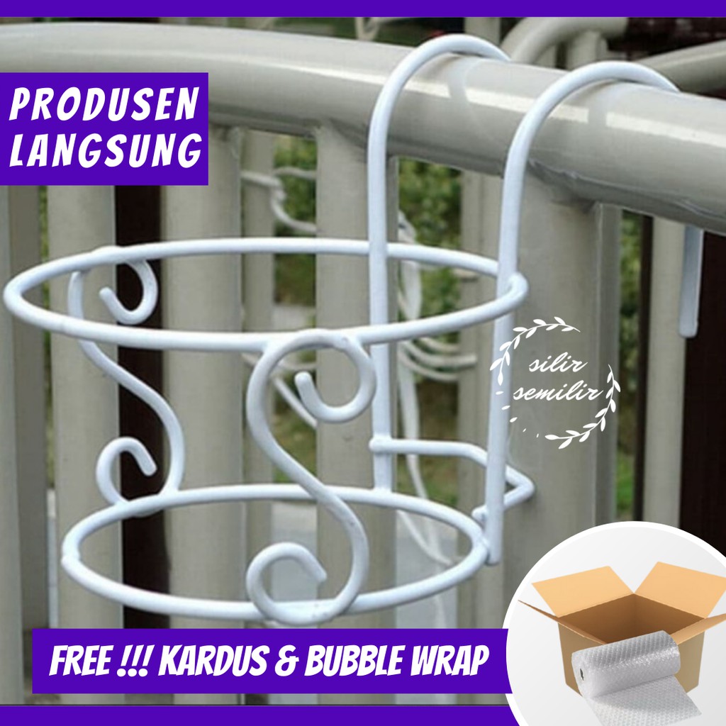 SMF033 tempat dudukan rak standing pot tawon bunga monstera hias plastik bahan besi susun pagar