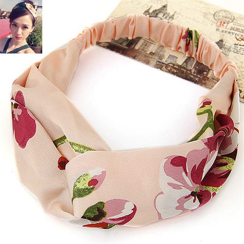 LRC Bando Fashion Flower Pattern Decorated Wide Design