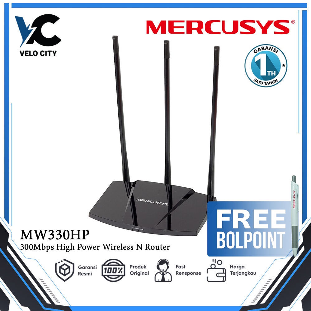 Mercusys MW330HP 300Mbps High Power Wireless N Router Mercusys Garansi Resmi 1 Tahun