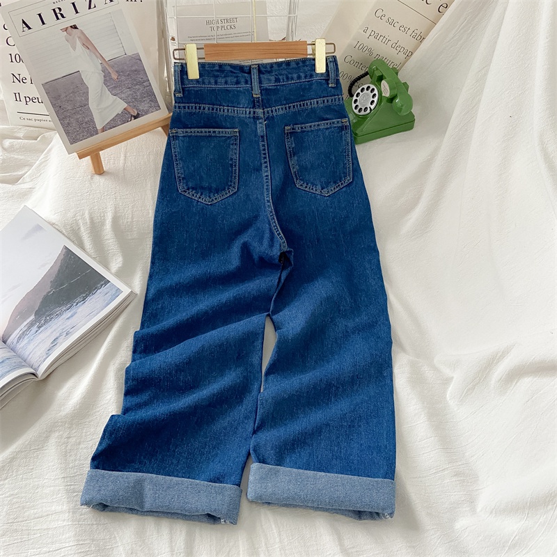 Highwaist Kulot Celana Jeans Wanita/Korean Style Jeans  Murah/ Love Straight Loose  Celana Jeans