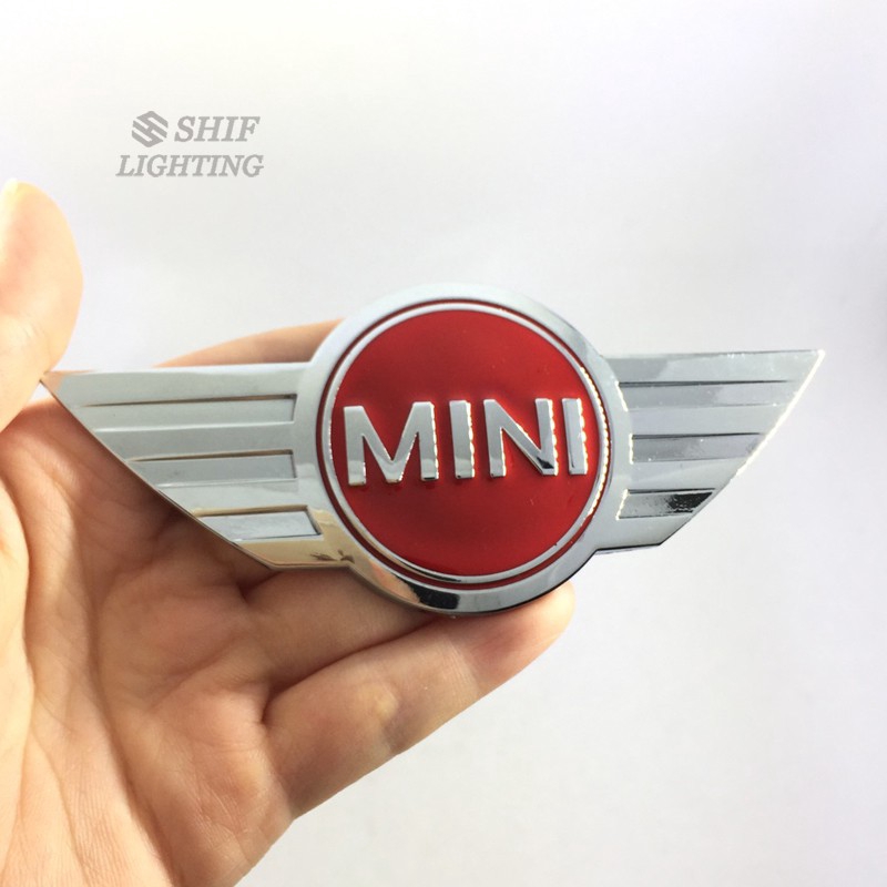 1pc Stiker Emblem Logo Sayap Mini Bahan Metal Untuk Mobil Mini Cooper